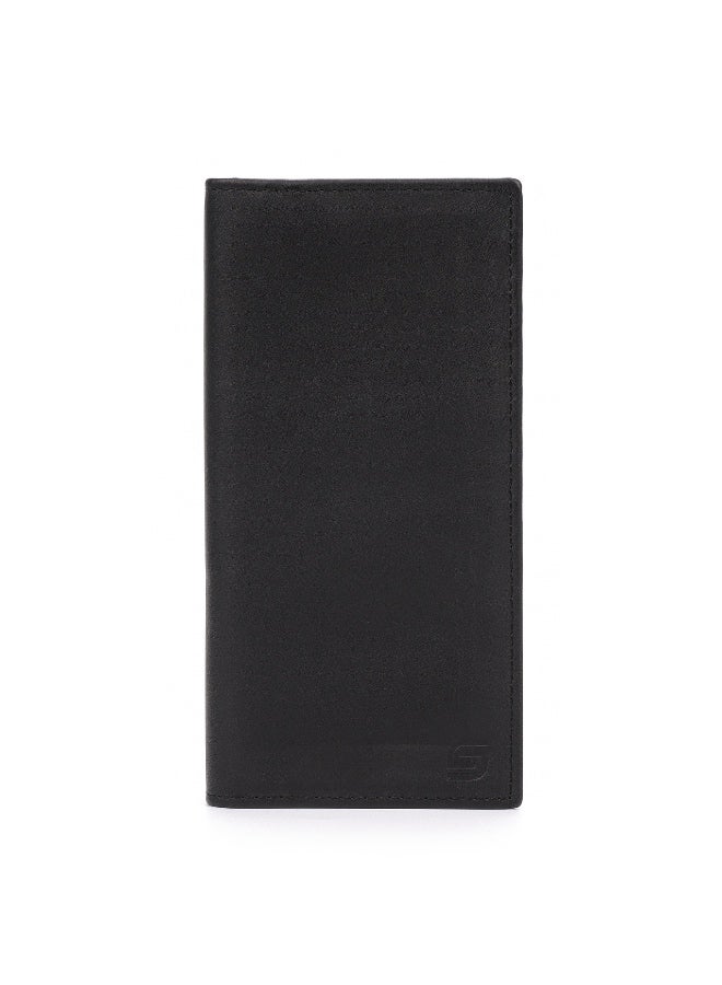 SLIMTA Genuine Leather Long Wallet for Men and Women | Minimalist Card Holder | Genuine Croc Brown Leather Bifold | Compact Front Pocket Wallet | Perfect for Travel | Luxury Gift for Him