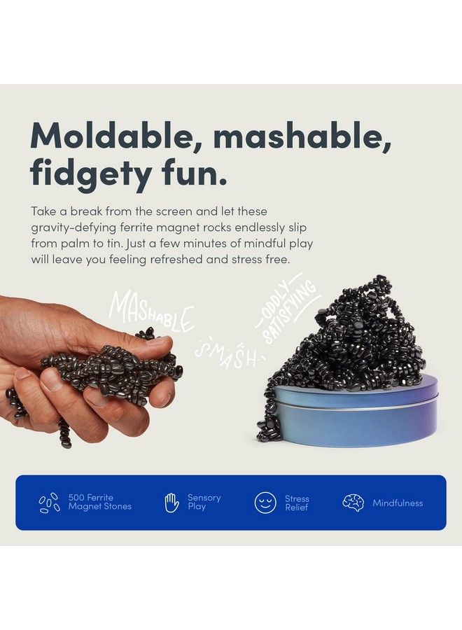 Speks Crags Ferrite Putty Over 500 Ferrite Stones In A Matte Metal Tin Seriously Satisfying Fidget Toys For Adults And Desk Toys For Office Blue Gradient 300G - Image 4