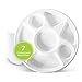 ThreeLeaf three leaf 7 COMPARTMENT BAGASSE ROUND PLATE 100 Ct HeavyDuty Super Strong Natural EcoFriendly Disposable Bagasse Plates 100 Biodegradable 7 compartment plates - Image 1