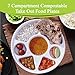 ThreeLeaf three leaf 7 COMPARTMENT BAGASSE ROUND PLATE 100 Ct HeavyDuty Super Strong Natural EcoFriendly Disposable Bagasse Plates 100 Biodegradable 7 compartment plates - Image 4