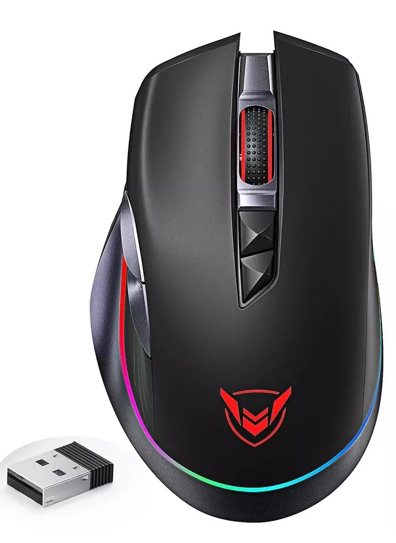 PICTEK - PC255A Wireless & Wired RGB Gaming Mouse - Optical Sensor 10.000 DPI - Polling Rate 1000Hz - 8 Programmable Buttons - Rechargeable battery - Image 1