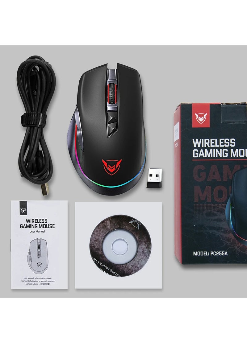 PICTEK - PC255A Wireless & Wired RGB Gaming Mouse - Optical Sensor 10.000 DPI - Polling Rate 1000Hz - 8 Programmable Buttons - Rechargeable battery - Image 1