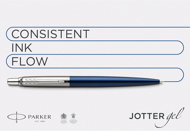 PARKER Gel Pen Jotter - Stainless Steel with Chrome Parts, 0.7 mm Tip, Gift Box - Image 5