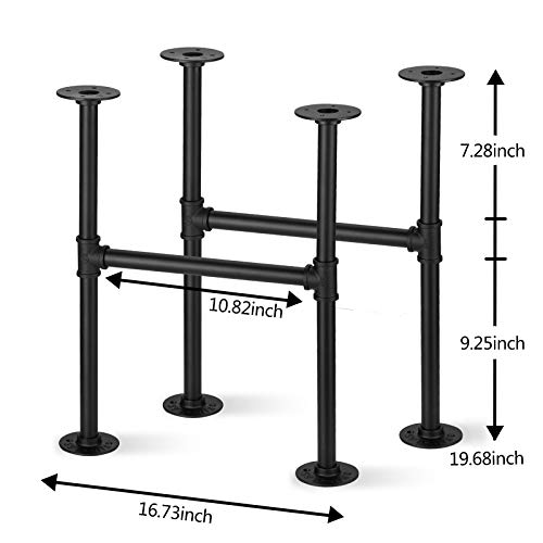Licperron Coffee Table Legs, Industrial Metal Table Legs, Black Pipe Table Legs for Coffee Desk Furniture, 19.6 Inch, 2 Pack - Image 2
