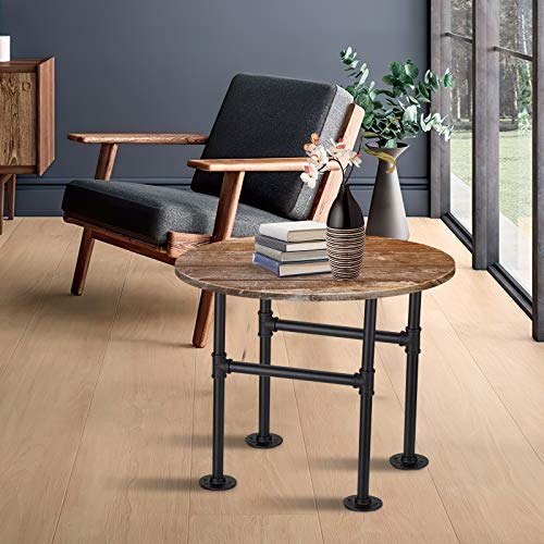 Licperron Coffee Table Legs, Industrial Metal Table Legs, Black Pipe Table Legs for Coffee Desk Furniture, 19.6 Inch, 2 Pack - Image 3