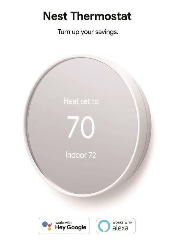 Google - Nest Thermostat 4th Gen Smart Programmable Wi-Fi Snow GA01334-US - Image 1
