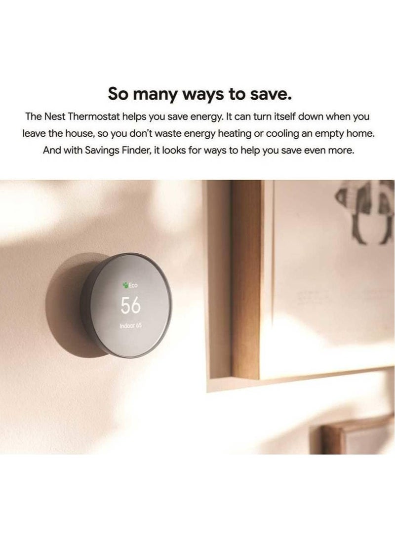 Google - Nest Thermostat 4th Gen Smart Programmable Wi-Fi Snow GA01334-US - Image 1