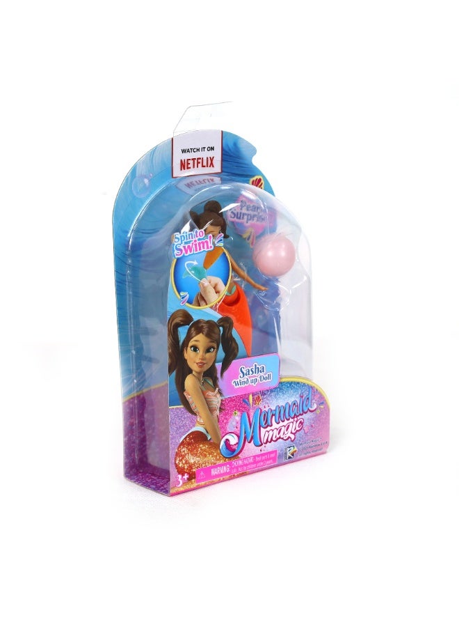 Mermaid Magic Wind-Up Swim Action Sasha Mermaid Doll 5-Inches | Spin My Tail and Watch me Swim | Collectible Doll | Water Toy | Action Doll | Gift for Kids and Collectors - Image 2