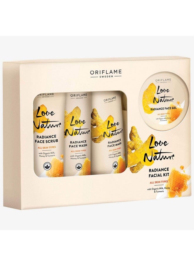 Oriflame Love Nature Radiance Facial Kit With Organic Milk, Honey And Turmeric 250Gm  - Image 2