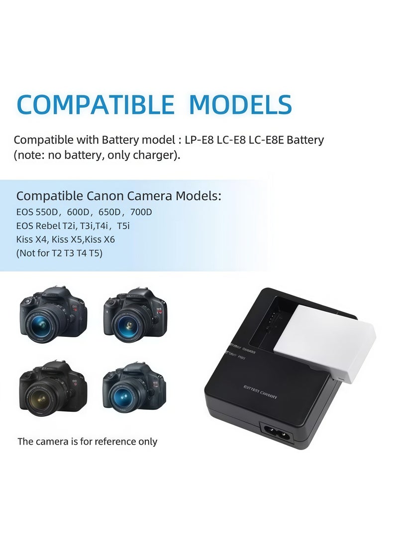 BlueHole LC-E8 Charger LP-E8 Battery Suitable for Canon 550D/600D/650D/700D Canon Kiss X4/X5/X6i/X7i Cameras - Image 3