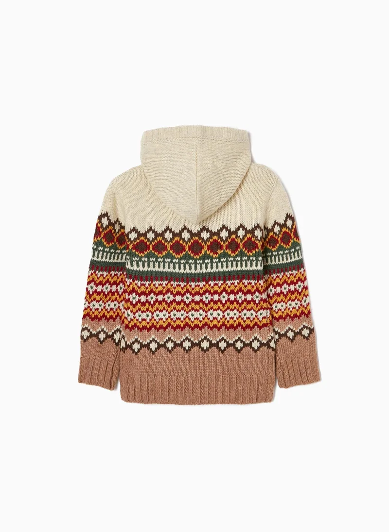 زيبي Chunky Knit Jumper for Boys, Multicoloured