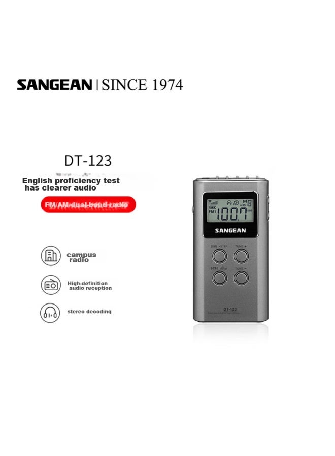 SANGEAN راديو إنجليزي مصغر من نوع Dt-123 بتقنية أشباه الموصلات لأربعة وستة مستويات لكبار السن - Image 1