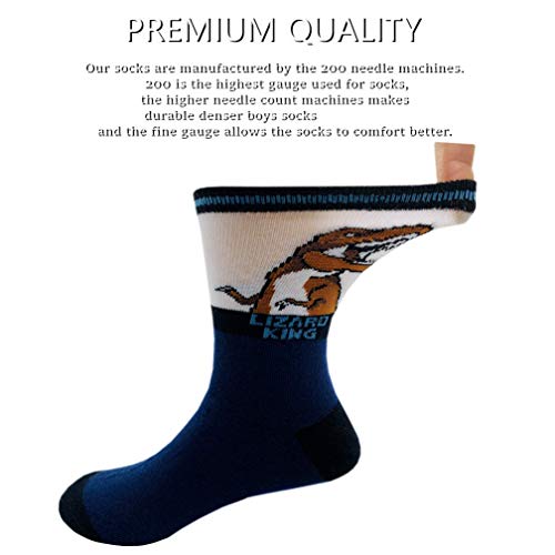 Cczmfeas Kids Boys Cartoon Dinosaurs Pattern Sport Socks 10 Pairs (8-12 years, Dinosaurs 2) - Image 4