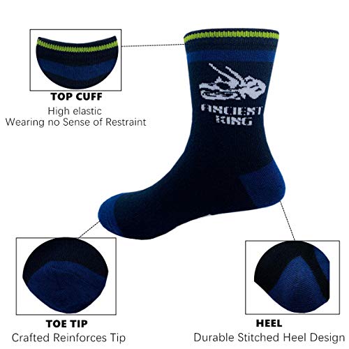 Cczmfeas Kids Boys Cartoon Dinosaurs Pattern Sport Socks 10 Pairs (8-12 years, Dinosaurs 2) - Image 2
