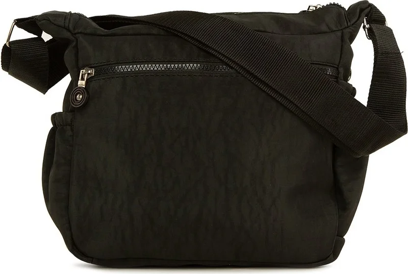 Bagmori Black Large Parachute Bag with Multiple Zipper Detail