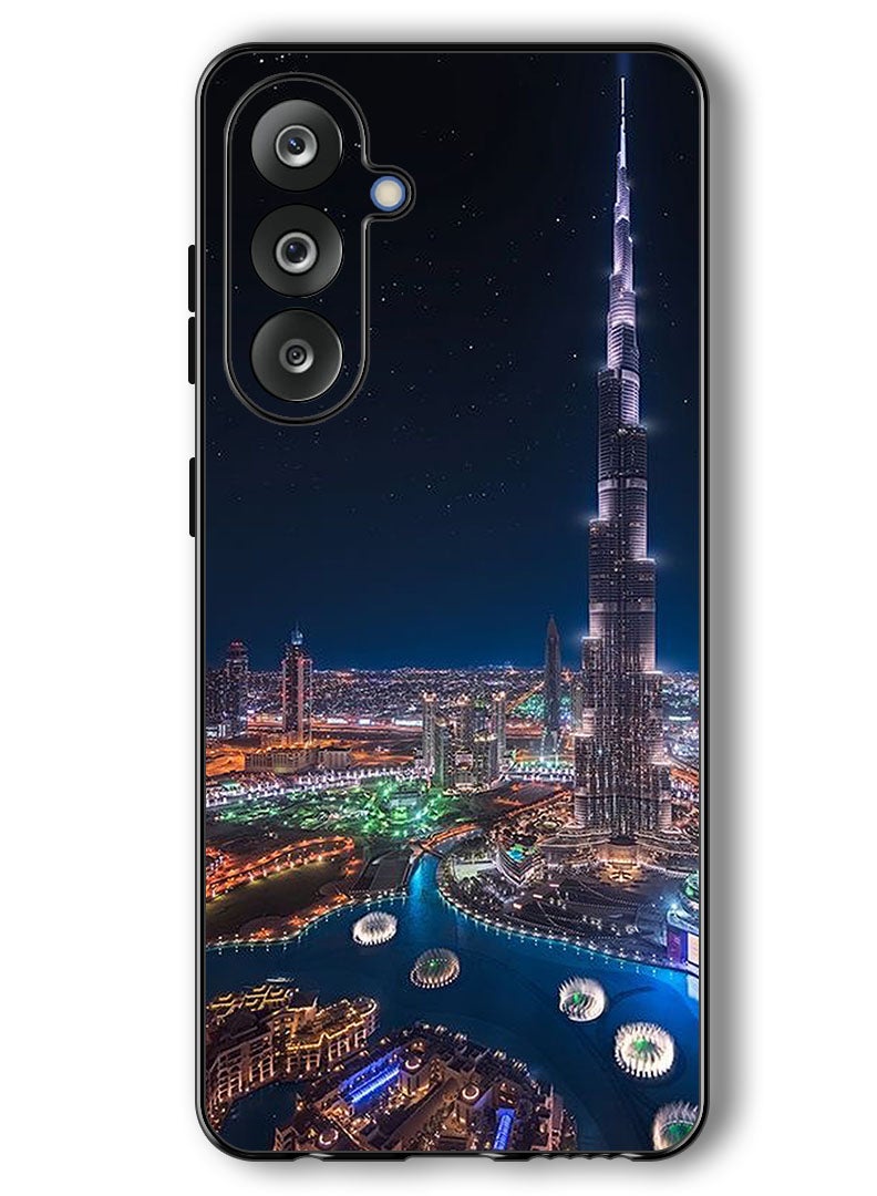 Theodor Case Compatible with Samsung Galaxy F36/ M36 6.7 Inch Protection Shockproof Bumper Cover Burj Khalifa Night View - Image 1