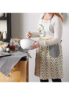 DII Women'S Spring And Summer Apron Collection Adjustable Two Large Pockets And Extra Long Ties One Size Fits Most Sweet Bee  - Image 4