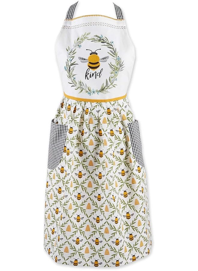 DII - Women'S Spring And Summer Apron Collection Adjustable Two Large Pockets And Extra Long Ties One Size Fits Most Sweet Bee - Image 1
