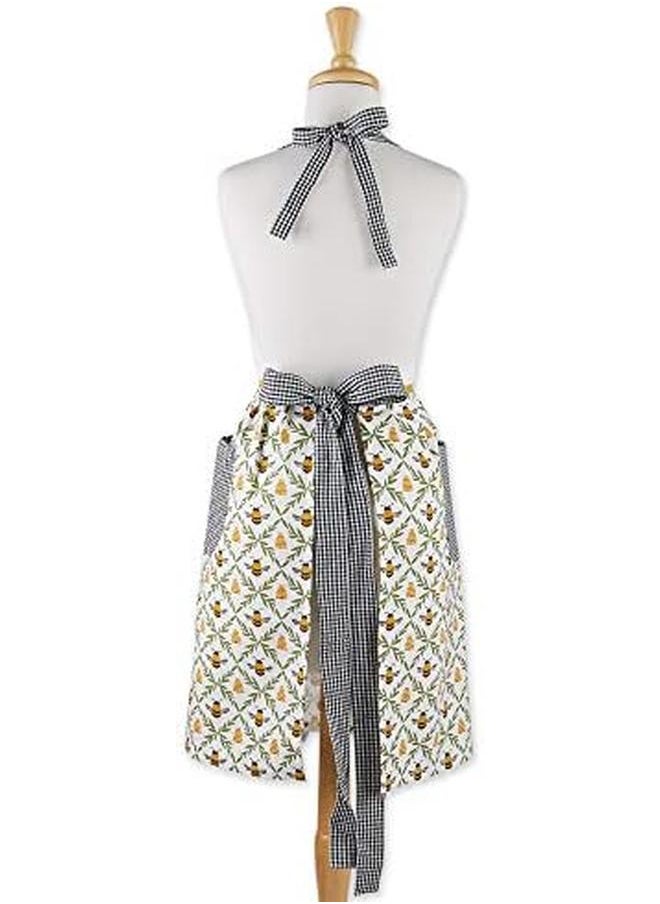 DII - Women'S Spring And Summer Apron Collection Adjustable Two Large Pockets And Extra Long Ties One Size Fits Most Sweet Bee - Image 1