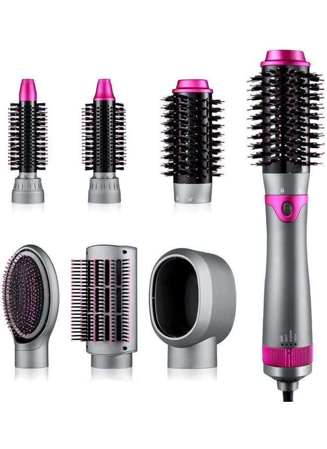 Bz - 6 In 1 Hair Dryer Brush And Volumizer Detachable Styler Onestep Hot Air For Straightening Curling Drying Combing Styling - Image 1