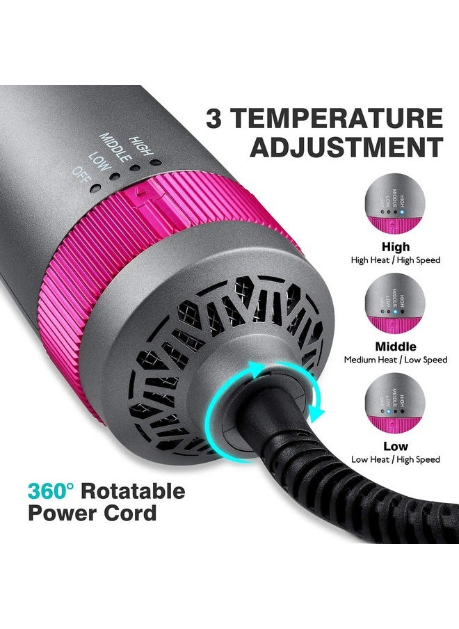 Bz - 6 In 1 Hair Dryer Brush And Volumizer Detachable Styler Onestep Hot Air For Straightening Curling Drying Combing Styling - Image 1