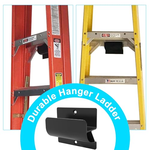 MY RUSTIC Ladder Hooks for Garage Organization, Wall Mount Storage Rack, Heavy Duty Hangers for Wheelbarrow, Black with Screws - Image 4