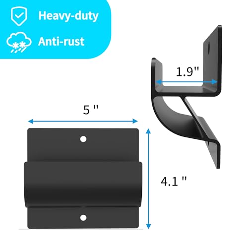 MY RUSTIC Ladder Hooks for Garage Organization, Wall Mount Storage Rack, Heavy Duty Hangers for Wheelbarrow, Black with Screws - Image 3