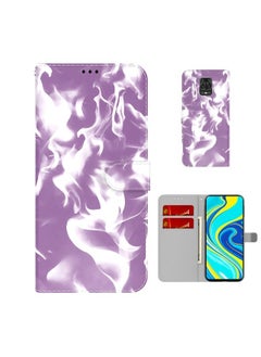 HuHa Case Cover For Xiaomi Redmi Note 9 Pro/Note 9S/Note 9 Pro Max Cloud Fog Pattern Horizontal Flip Leather Case with Holder & Card Slot & Wallet Purple 