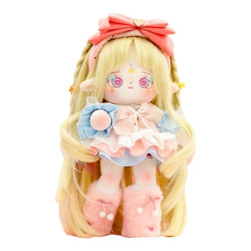 CALEMBOU Plush Doll, 30 cm Cotton Dolls with Skeleton, Soft Anime Plush Dress Up Dolls, Kawaii Stuffed Toys Gift Come with Doll Clothes - Image 1