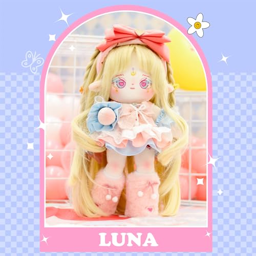 CALEMBOU Plush Doll, 30 cm Cotton Dolls with Skeleton, Soft Anime Plush Dress Up Dolls, Kawaii Stuffed Toys Gift Come with Doll Clothes - Image 3