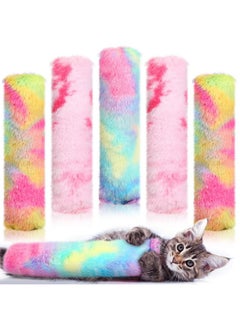 Civaner 6 Pcs Catnip Toys Interactive Cat Kicker Toy Plush Fabric Cat Kick Toy Sticks Chasing Chewing Exercising Catnip Filled Cat Toys Cat Chew Toy For Puppy Kitty (Candy Color, 10.6 Inch)  - Image 1