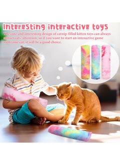 Civaner 6 Pcs Catnip Toys Interactive Cat Kicker Toy Plush Fabric Cat Kick Toy Sticks Chasing Chewing Exercising Catnip Filled Cat Toys Cat Chew Toy For Puppy Kitty (Candy Color, 10.6 Inch)  - Image 5