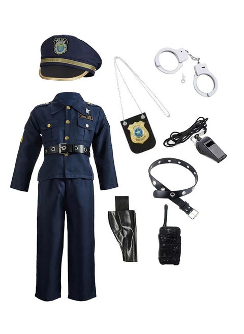 9 Pcs Police Costumes for Kids,Dress Up Role Cosplay,Party Pretend Play for Kids