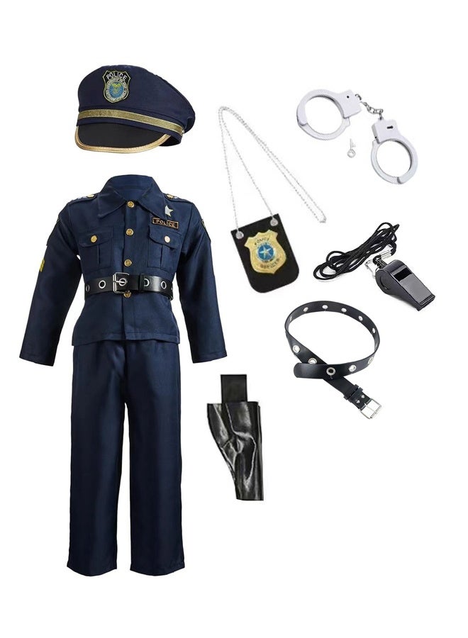 9 Pcs Police Costumes for Kids,Dress Up Role Cosplay,Party Pretend Play for Kids - Image 1
