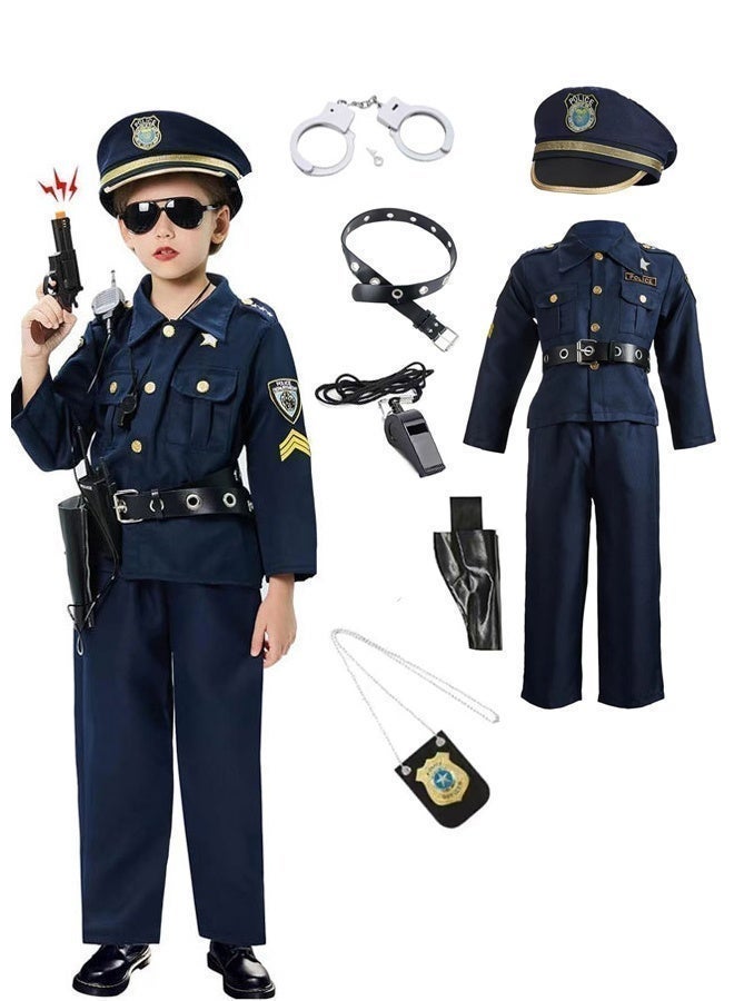 9 Pcs Police Costumes for Kids,Dress Up Role Cosplay,Party Pretend Play for Kids - Image 2