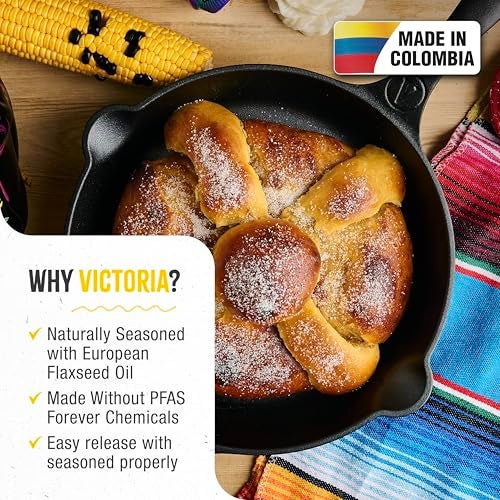 Victoria 10-Inch Day of the Dead La Catrina Cast Iron Skillet, Dia de los Muertos Seasoned Cast Iron Frying Pan with Long Handle, Made in Colombia - Image 2
