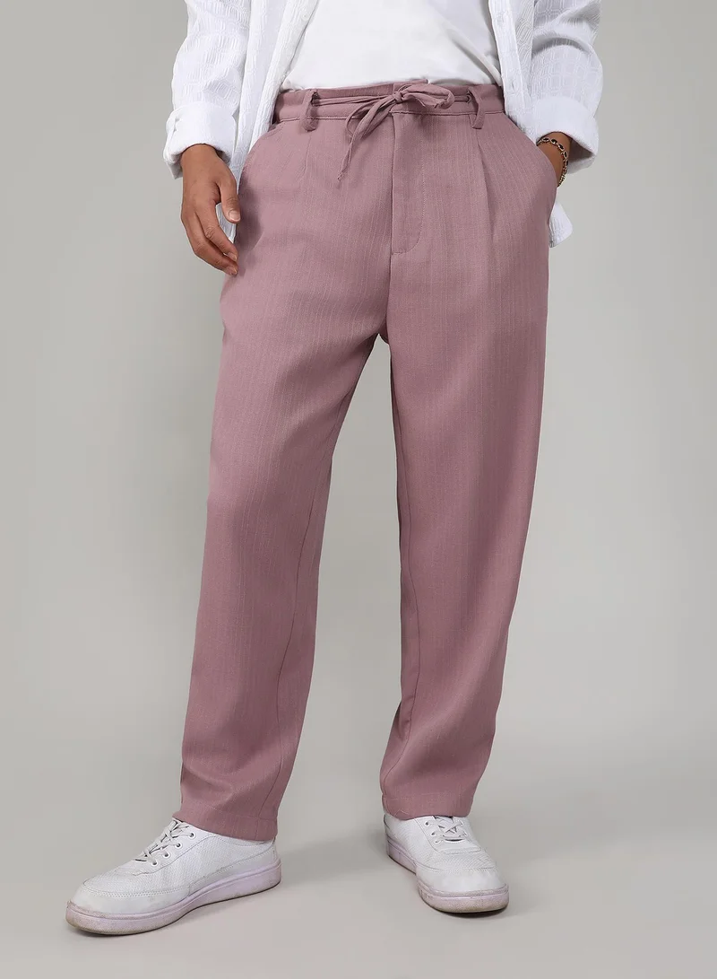 Campus Sutra Lightweight - Tailored Linen-Blend Trousers