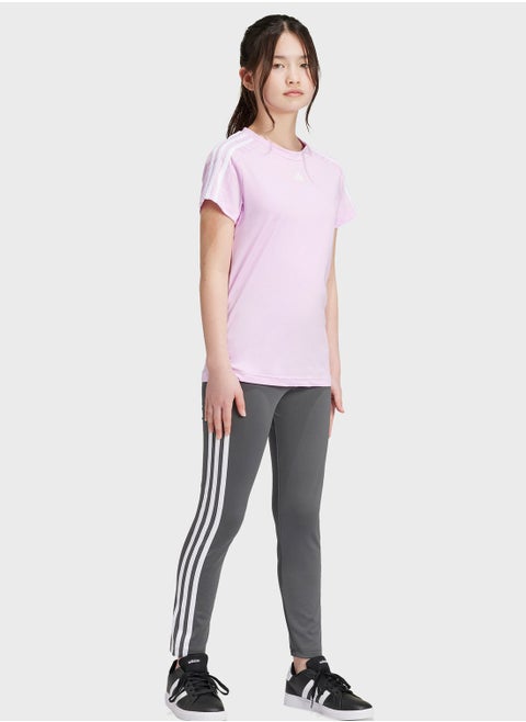Kids Train Essential 3 Stripes Tights