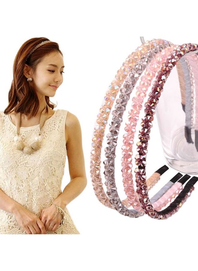 Ruihfas - 6Pcs Bling Bling Double Rows Crystal Rhinestone Headband For Women Girls Thin Hair Hoop Fashion - Image 1