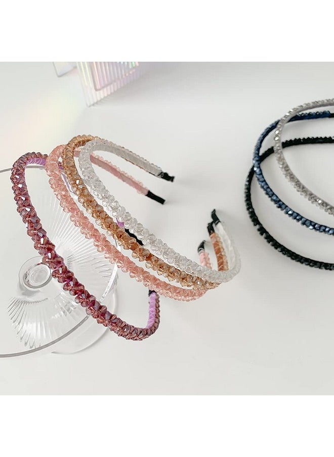 Ruihfas - 6Pcs Bling Bling Double Rows Crystal Rhinestone Headband For Women Girls Thin Hair Hoop Fashion - Image 1