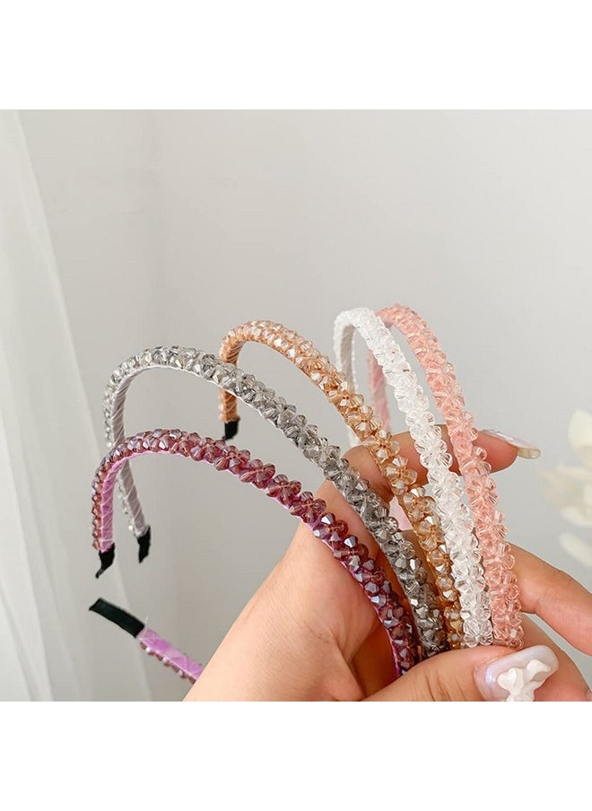 Ruihfas - 6Pcs Bling Bling Double Rows Crystal Rhinestone Headband For Women Girls Thin Hair Hoop Fashion - Image 1