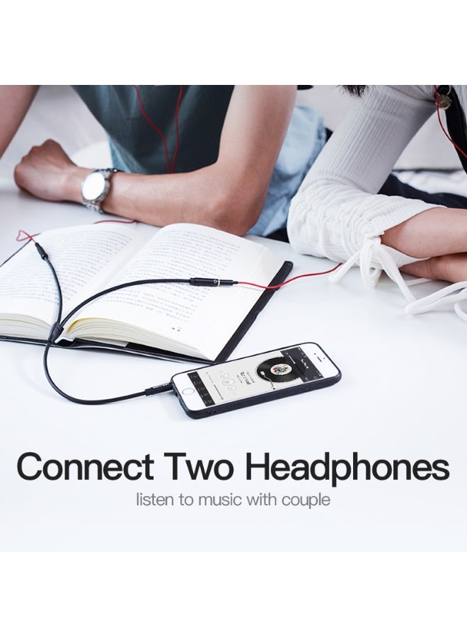 VENTION 3.5mm Male to 2*3.5mm Female Stereo Splitter Cable 0.3M Black ABS Type Model # BBSBY - Image 2