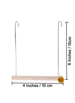 Sage Square Playful Natural Perch Wood Perch Swing Toy Cage Hanging Platform, Climbing, Exercise Perch For Birds (Small) (Pack Of 2)  - Image 2