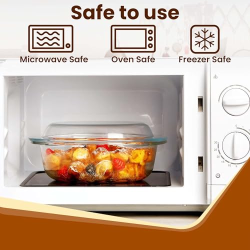 AGARO Elite Borosilicate Glass Casserole with Lid, 1000ml Kitchen, Oven, Microwave and Freezer Safe, Scratch Resistant, Transparent. - Image 4