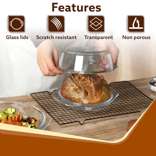 AGARO Elite Borosilicate Glass Casserole with Lid, 1000ml Kitchen, Oven, Microwave and Freezer Safe, Scratch Resistant, Transparent. - Image 5