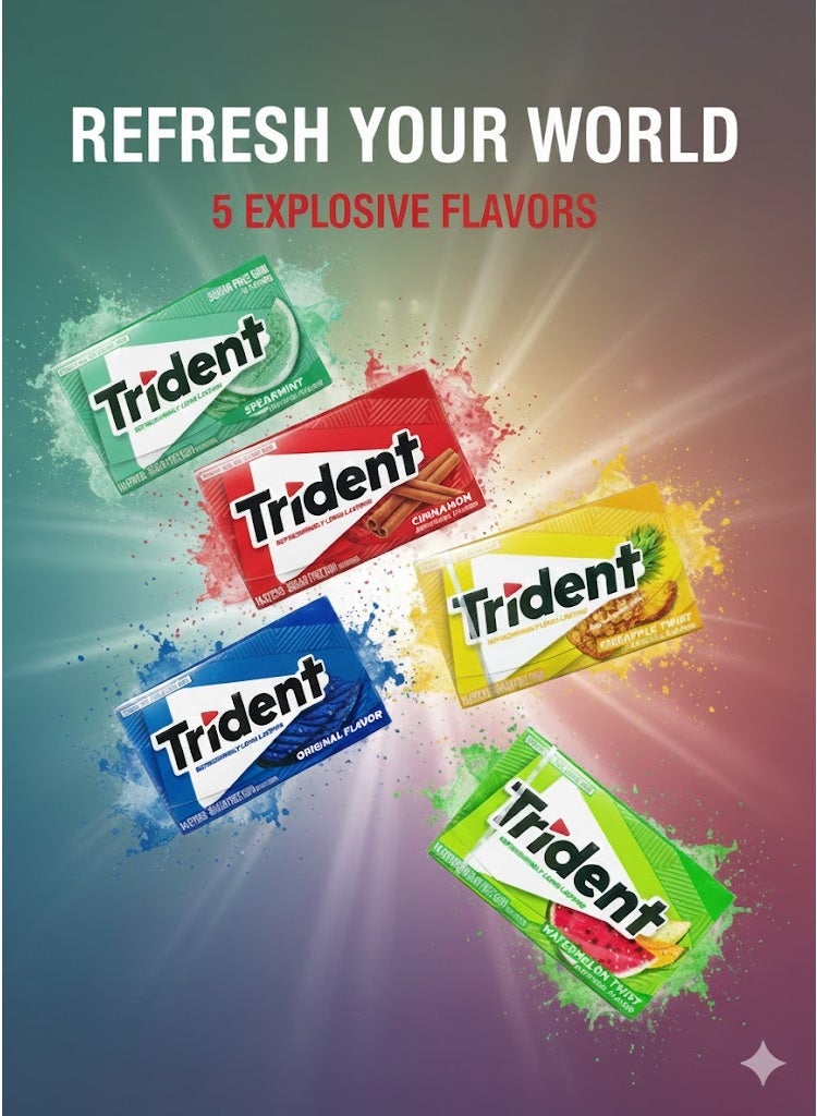 Trident Sugar-Free Gum – 5 Refreshing Flavors - Image 1