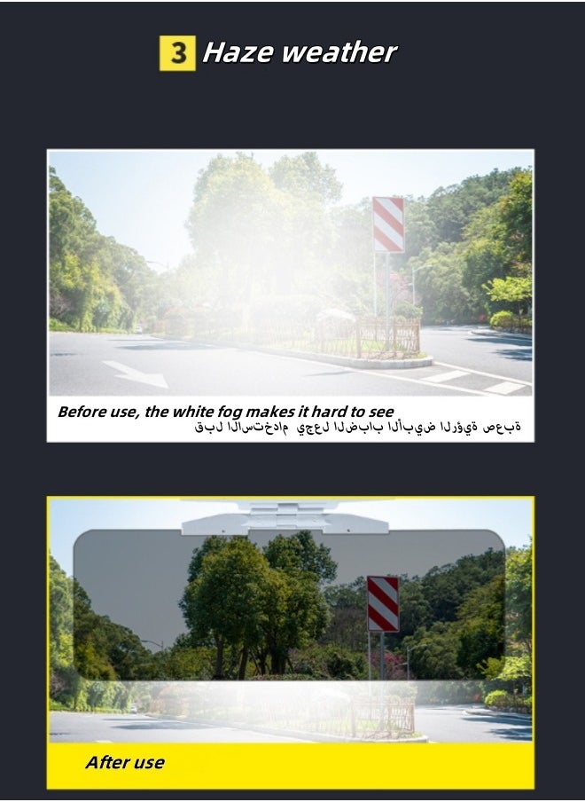 Generic - Car Sun Visor Glare Visor Stretchable Sun Visor Car Day And Night Mirror Anti-High Beam Goggles High-Definition Car Anti-Glare Mirror Suitable For Car Sun Visor Windshield - Image 1