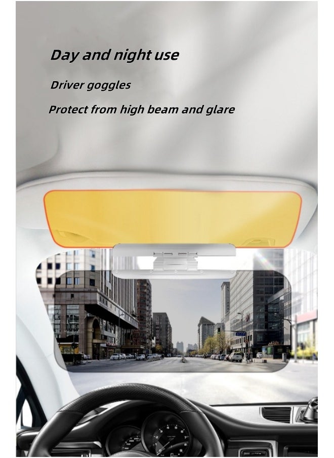 Generic - Car Sun Visor Glare Visor Stretchable Sun Visor Car Day And Night Mirror Anti-High Beam Goggles High-Definition Car Anti-Glare Mirror Suitable For Car Sun Visor Windshield - Image 1