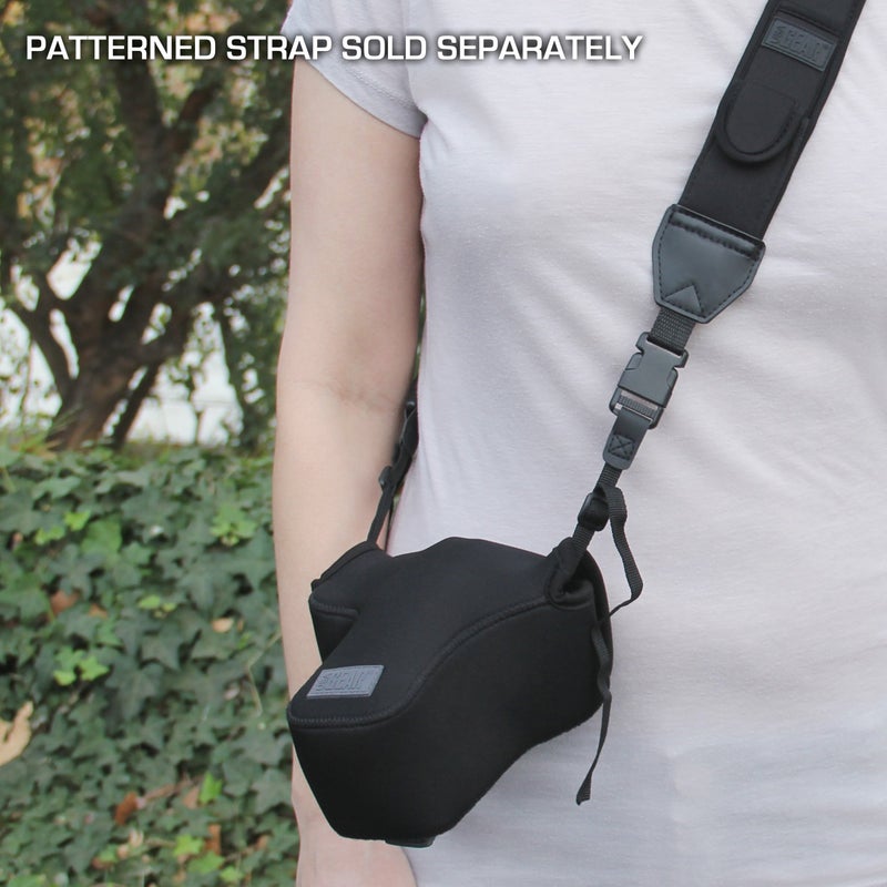 USA GEAR DSLR Camera Sleeve with Neoprene Protection, Holster Belt Loop and Accessory Storage - Compatible with Canon EOS Rebel T7, 850D, 250D, SL3, R7, Nikon D3500, D5600, and More (Black) - Image 4