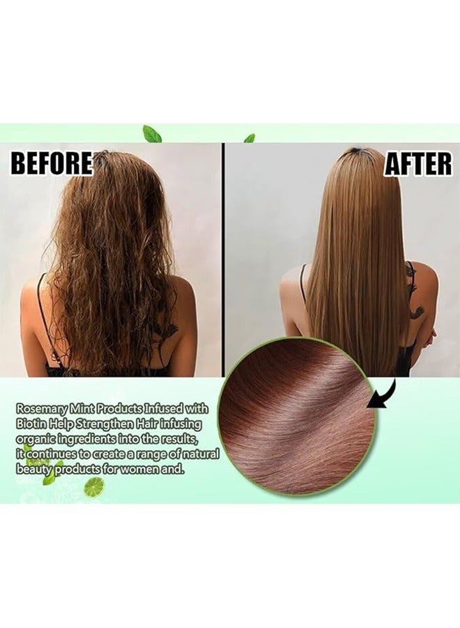 Rosemary Mint Strengthening Hair Masque 340g，Contain Nourishing Infusion of Biotin, Can Stimulate Hair Growth and Aid in The Repair of Damaged Hair, Make Your Hair More Translucent and Shiny - Image 2